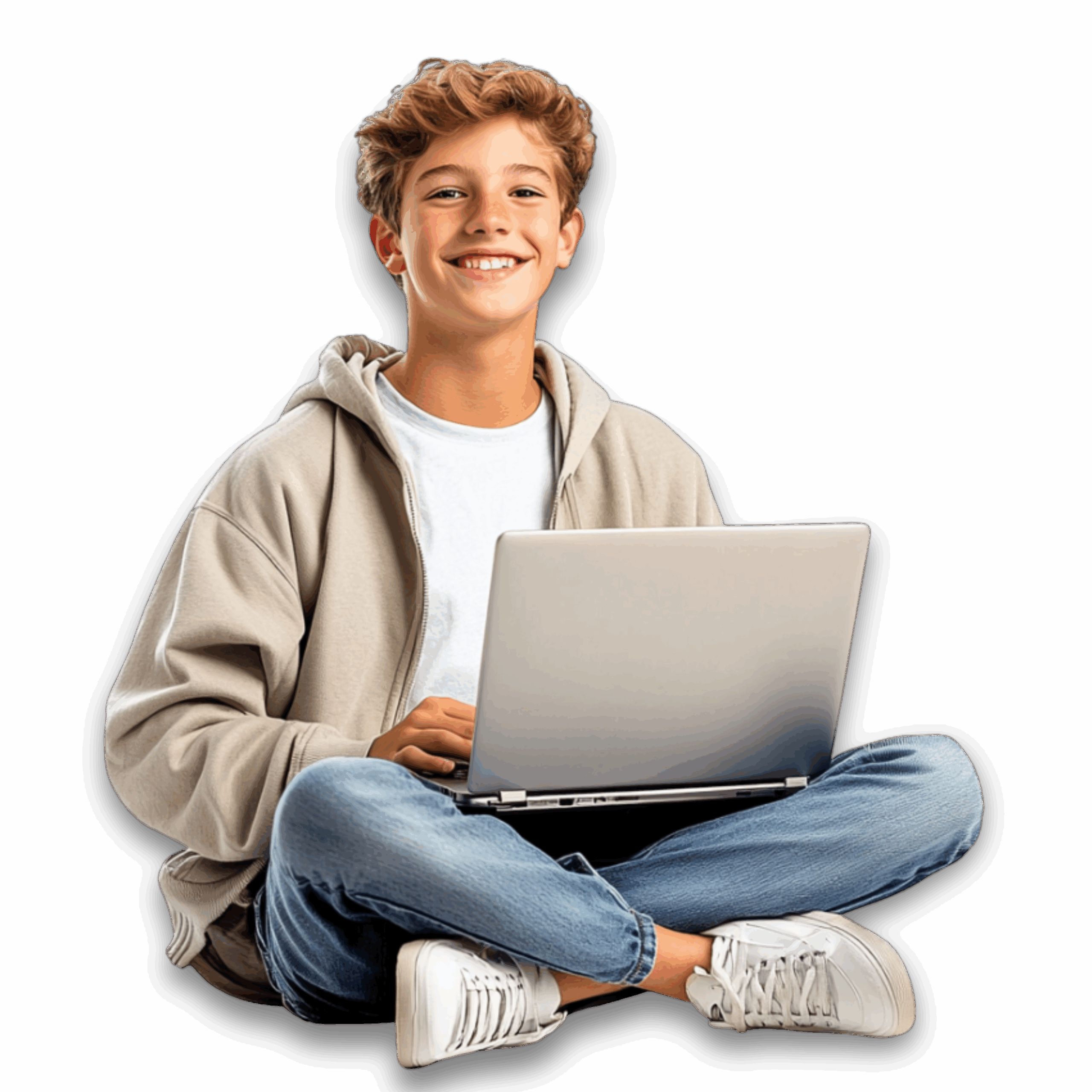 Uczeń z laptopem